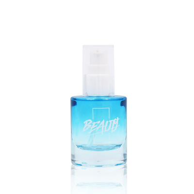 Gradient Blue Transparent Skincare Bottle Drop Lotion Mercury Screw Cap (3)